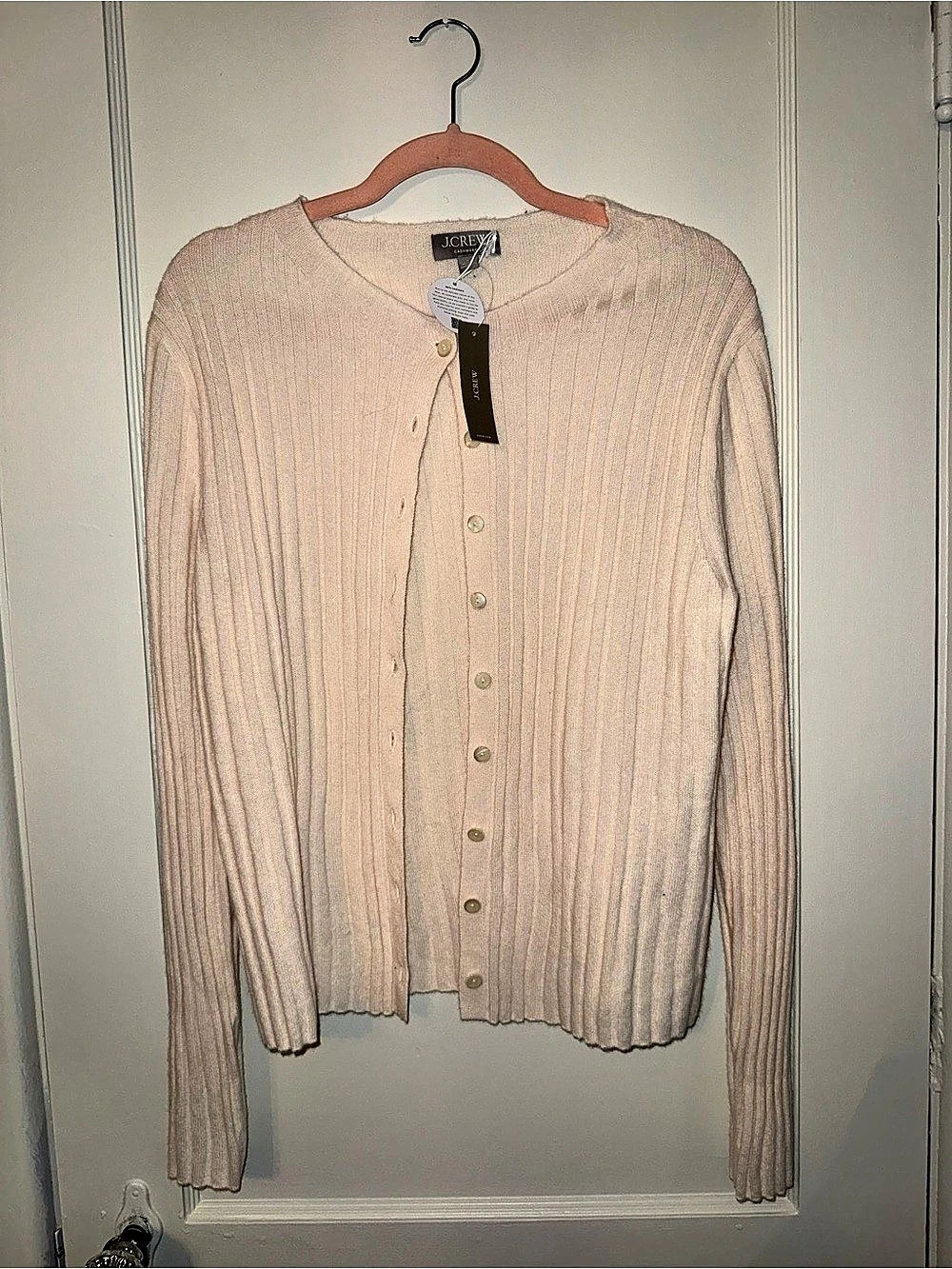 J.Crew Cashmere Ribbed Cardigan Pale Yellow